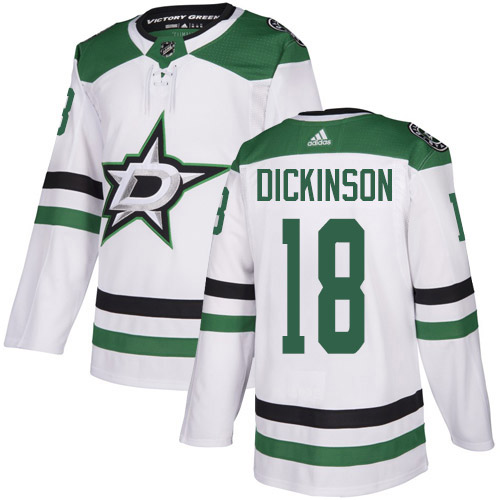 Cheap Adidas Dallas Stars 18 Jason Dickinson White Road Authentic Youth Stitched NHL Jersey